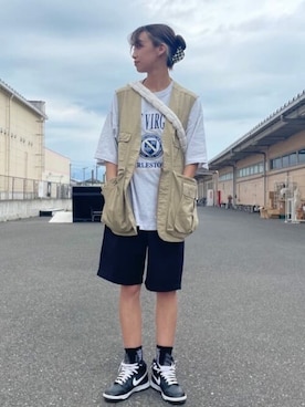 「真夏のアクティブスタイル」｜「アイテム（チノパンツ）」を使った、WEGOさん（レディース・167cm）の夏コーディネート