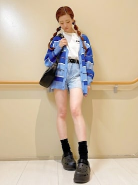 「WEGO（ウィゴー）のWEGO/ハトメベルト（ベルト）」を使った、WEGOさん（レディース・161cm）の夏コーディネート