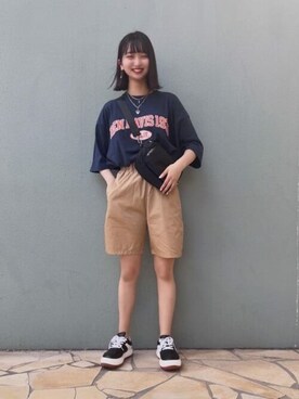 「WEGO（ウィゴー）のWEGO/ハトメベルト（ベルト）」を使った、WEGOさん（レディース・161cm）の夏コーディネート