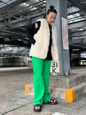 「WC（ダブル シー）のアイテム（デニムパンツ）」を使った、WEGOさん（レディース・163cm）の夏コーディネート