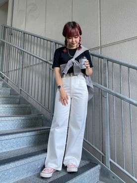 「WEGO（ウィゴー）のWEGO/ハトメベルト（ベルト）」を使った、WEGOさん（レディース・153cm）の夏コーディネート