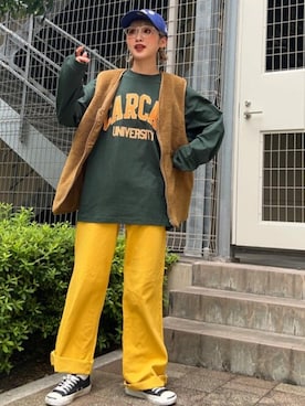 「WC（ダブル シー）のアイテム（デニムパンツ）」を使った、WEGOさん（レディース・161cm）の夏コーディネート