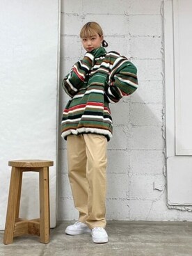 「WEGO（ウィゴー）のWEGO/ワイドシェフパンツ（チノパンツ）」を使った、WEGOさん（レディース・158cm）の秋コーディネート
