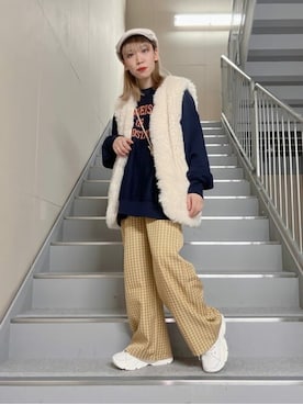 「WC（ダブル シー）のアイテム（パンツ）」を使った、WEGOさん（レディース・150cm）の秋コーディネート