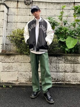「リバーシブル」｜「アイテム（スタジャン）」を使った、WEGOさん（メンズ・173cm）の秋コーディネート