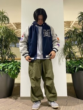 「リバーシブル」｜「アイテム（スタジャン）」を使った、WEGOさん（メンズ・169cm）の秋コーディネート