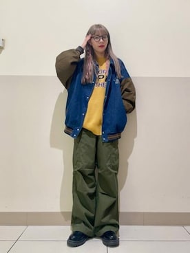 「アイテム（スタジャン）」を使った、WEGOさん（レディース・157cm）の秋コーディネート