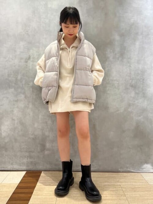 C4798 LIMONTA ダウンベスト×ハーフジップニットコーデ C4798 LIMONTA ダウンベスト×ハーフジップニットコーデ C4798 LIMONTA