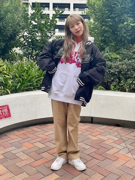 「WEGO（ウィゴー）のWEGO/ワイドシェフパンツ（チノパンツ）」を使った、WEGOさん（レディース・157cm）の秋コーディネート