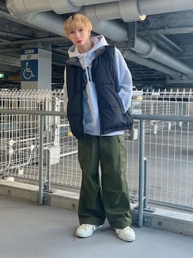 「WEGO（ウィゴー）のアイテム（ダウンベスト）」を使った、WEGOさん（メンズ・167cm）の秋コーディネート