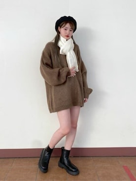 「WEGO（ウィゴー）のアイテム（ハンチング/ベレー帽）」を使った、WEGOさん（レディース・162cm）の冬コーディネート