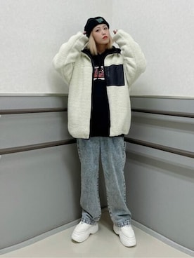 「WEGO（ウィゴー）のアイテム（ブルゾン）」を使った、WEGOさん（レディース・154cm）の冬コーディネート