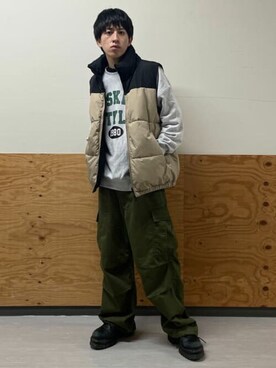 「WEGO（ウィゴー）のアイテム（ダウンベスト）」を使った、WEGOさん（メンズ・169cm）の冬コーディネート