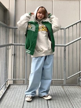 「タートルネック」｜「アイテム（スタジャン）」を使った、WEGOさん（レディース・153cm）の冬コーディネート