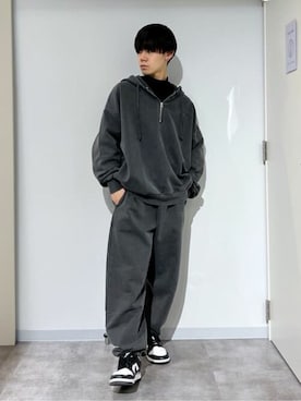 「WEGO（ウィゴー）のアイテム（スウェットパンツ）」を使った、WEGOさん（メンズ・165cm）の冬コーディネート