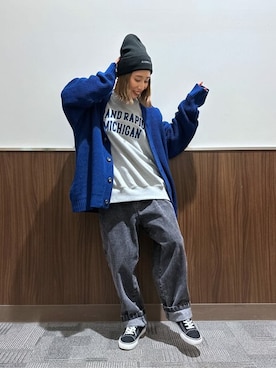 「アイテム（ニットキャップ/ビーニー）」を使った、WEGOさん（レディース・149cm）の冬コーディネート