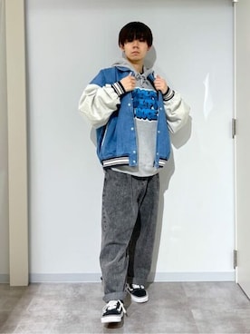 「WEGO（ウィゴー）のアイテム（スタジャン）」を使った、WEGOさん（メンズ・165cm）の冬コーディネート