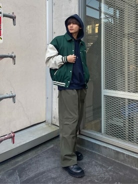 「WEGO（ウィゴー）のアイテム（スタジャン）」を使った、WEGOさん（メンズ・177cm）の冬コーディネート