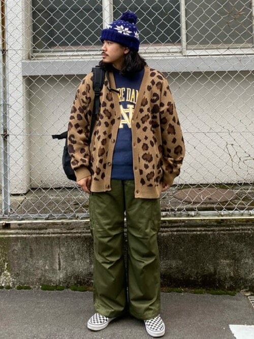 WEGO/ルーズシルエット総柄カーディガン