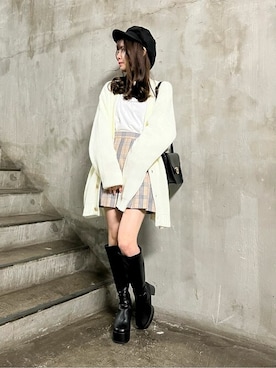 「WEGO（ウィゴー）のアイテム（キャスケット）」を使った、WEGOさん（レディース・154cm）の冬コーディネート