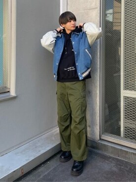 「WEGO（ウィゴー）のアイテム（スタジャン）」を使った、WEGOさん（メンズ・178cm）の春コーディネート