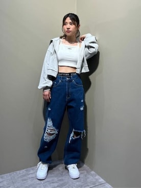 「春服デビュー宣言」｜「アイテム（スウェットパンツ）」を使った、WEGOさん（レディース・160cm）の春コーディネート