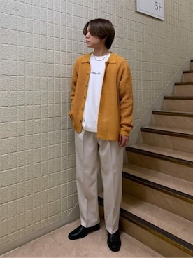 「LUCY（ルーシー）のアイテム（スラックス）」を使った、WEGOさん（メンズ・172cm）の春コーディネート