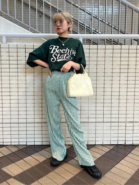 「WC（ダブル シー）のアイテム（パンツ）」を使った、WEGOさん（レディース・161cm）の春コーディネート