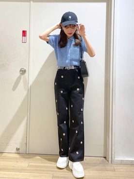 「WEGO（ウィゴー）のWEGO/ハトメベルト（ベルト）」を使った、WEGOさん（レディース・165cm）の春コーディネート