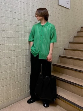 「WEGO（ウィゴー）のアイテム（スラックス）」を使った、WEGOさん（メンズ・172cm）の春コーディネート