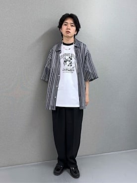 「LUCY（ルーシー）のアイテム（スラックス）」を使った、WEGOさん（メンズ・164cm）の春コーディネート
