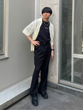 「WEGO（ウィゴー）のアイテム（スラックス）」を使った、WEGOさん（メンズ・175cm）の春コーディネート