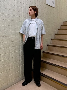 「LUCY（ルーシー）のアイテム（スラックス）」を使った、WEGOさん（メンズ・172cm）の夏コーディネート