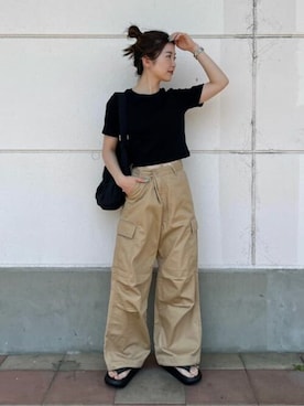 「アイテム（カーゴパンツ）」を使った、WEGOさん（レディース・160cm）の夏コーディネート