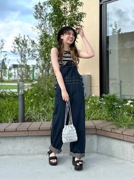 「WEGO（ウィゴー）のアイテム（オールインワン・サロペット）」を使った、WEGOさん（レディース・163cm）の夏コーディネート