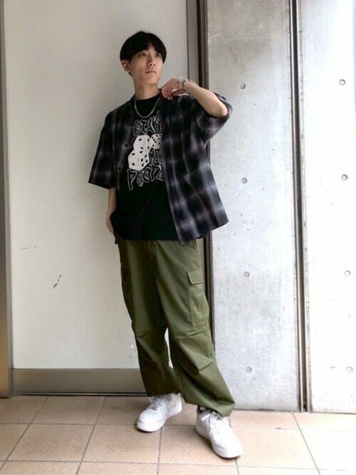 WEGO/オンブレチェックビッグシャツ