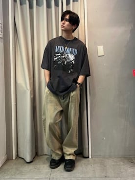 「アイテム（デニムパンツ、レッド系）」を使った、WEGOさん（メンズ・173cm）の夏コーディネート