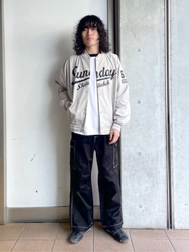 「WEGO（ウィゴー）のアイテム（スタジャン）」を使った、WEGOさん（メンズ・175cm）の秋コーディネート