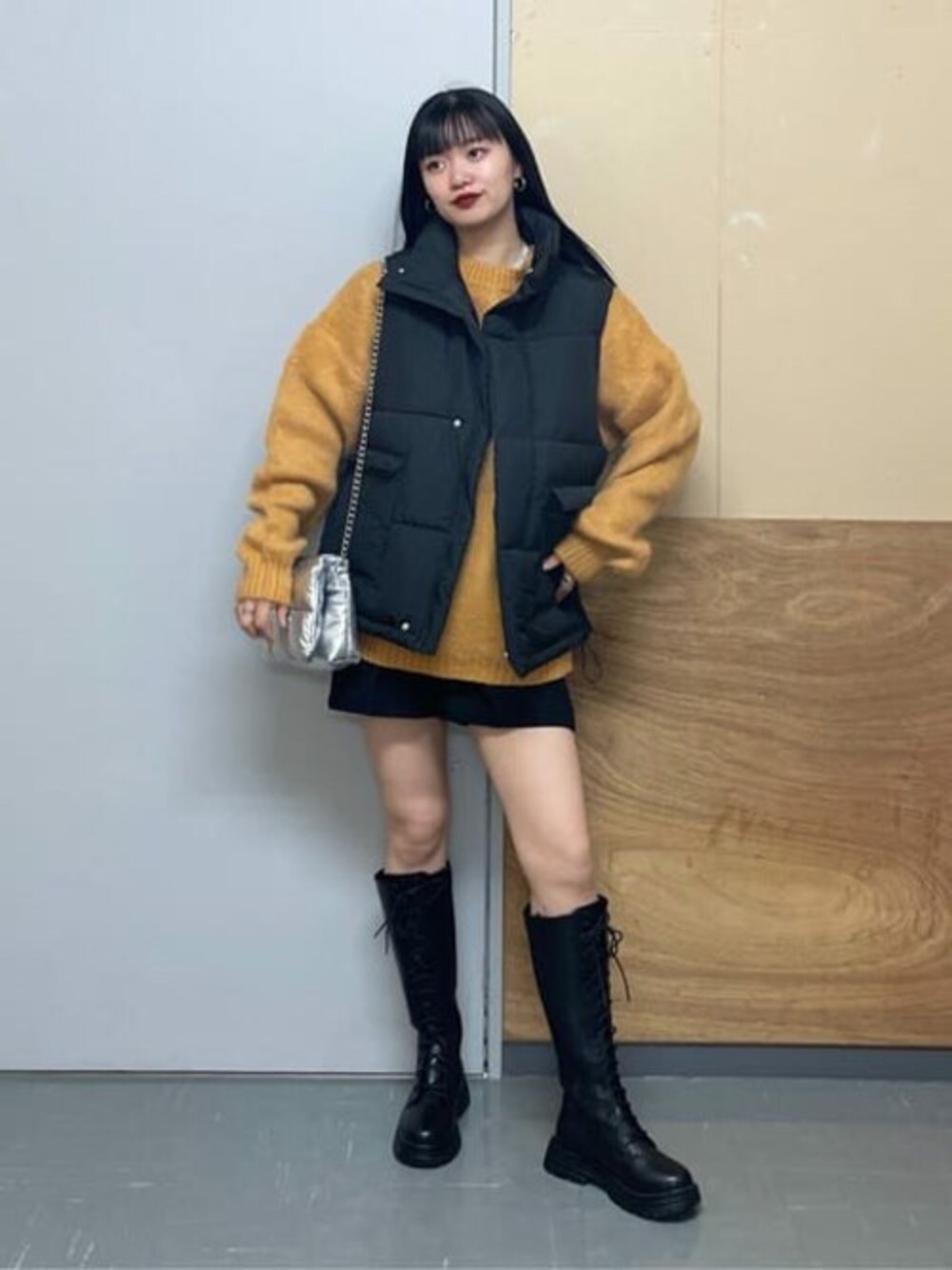 saboon様ダウンベストモヘアニット
