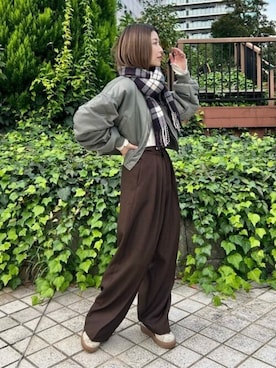 「WEGO（ウィゴー）のアイテム（MA-1）」を使った、WEGOさん（レディース・160cm）の秋コーディネート