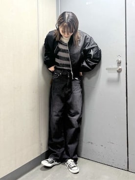 「WEGO（ウィゴー）のアイテム（MA-1）」を使った、WEGOさん（レディース・166cm）の冬コーディネート