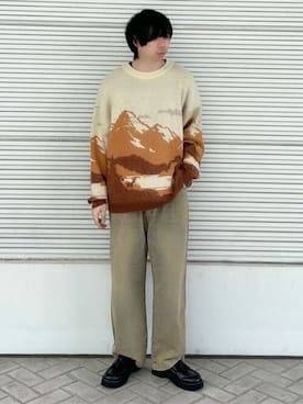 「アイテム（デニムパンツ、レッド系）」を使った、WEGOさん（メンズ・175cm）の冬コーディネート