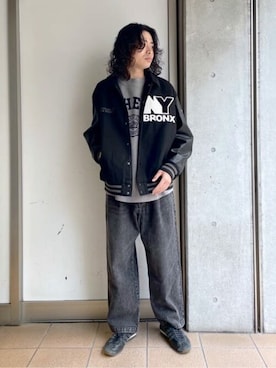 「WEGO（ウィゴー）のアイテム（スタジャン）」を使った、WEGOさん（メンズ・175cm）の冬コーディネート
