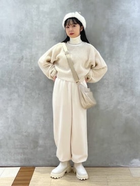 「アイテム（キャップ）」を使った、WEGOさん（レディース・147cm）の冬コーディネート