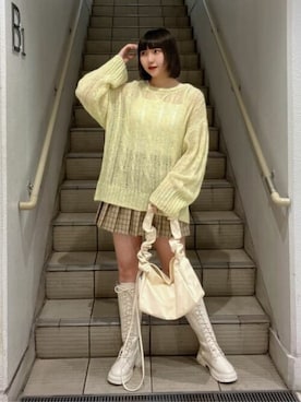 「大人ガーリー」｜「アイテム（キャミソール）」を使った、WEGOさん（レディース・165cm）の冬コーディネート