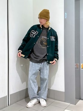 「WEGO（ウィゴー）のアイテム（スタジャン）」を使った、WEGOさん（メンズ・173cm）の冬コーディネート