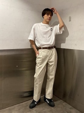 「WEGO（ウィゴー）のアイテム（チノパンツ）」を使った、WEGOさん（メンズ・177cm）の春コーディネート