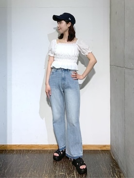 「アイテム（チューブトップ）」を使った、WEGOさん（レディース・165cm）の夏コーディネート