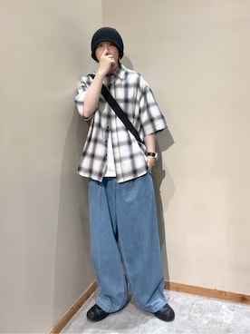 「WEGO（ウィゴー）のアイテム（帽子）」を使った、WEGOさん（メンズ・181cm）の夏コーディネート