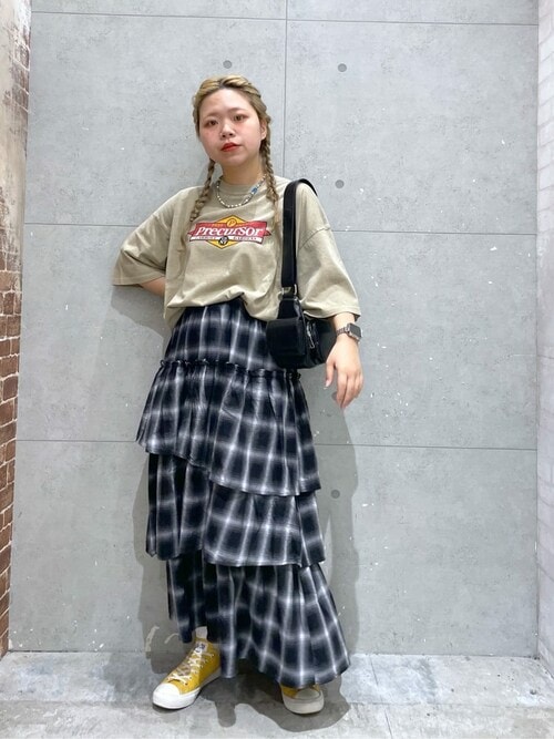 ウィゴー　re ティアード　ナイロン　ロングスカート　古着　一点物　wego ナイロンティアードロングスカート｜WEGO（ウィゴー） – WEGO